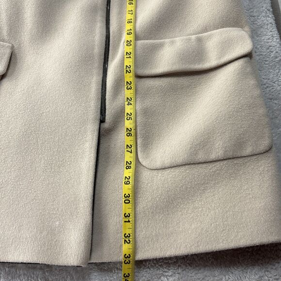 Fleurette Loro Piana Italian Wool USA Mid Length Coat 16 asymmetrical Zip Lined - Picture 15 of 16